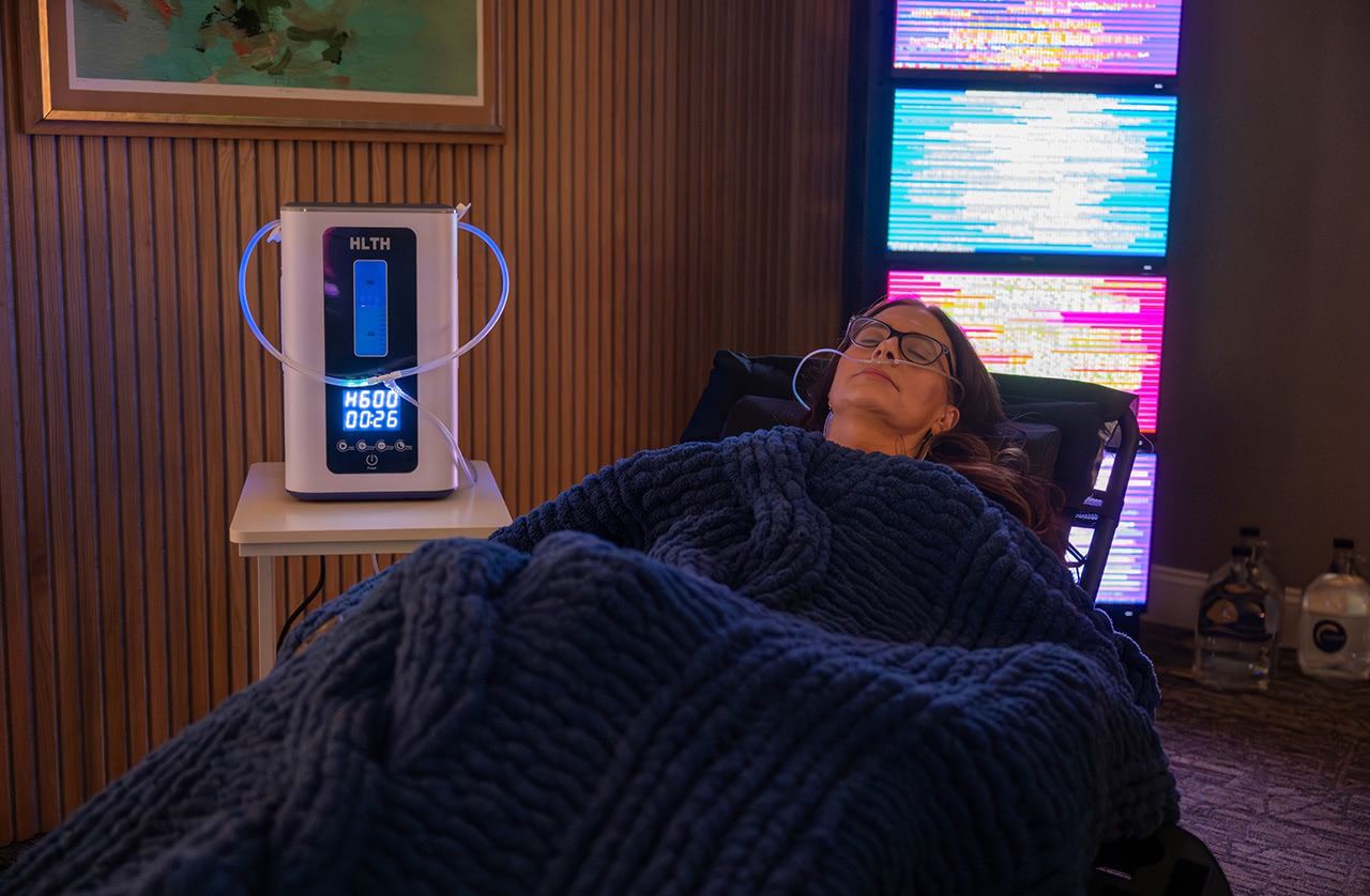 Red Light Therapy LED bed session environment